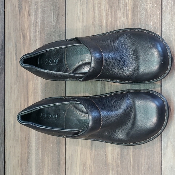 Born Women Y2K Leather Slip On Wedge Clogs shoes sz 7 - Picture 4 of 12